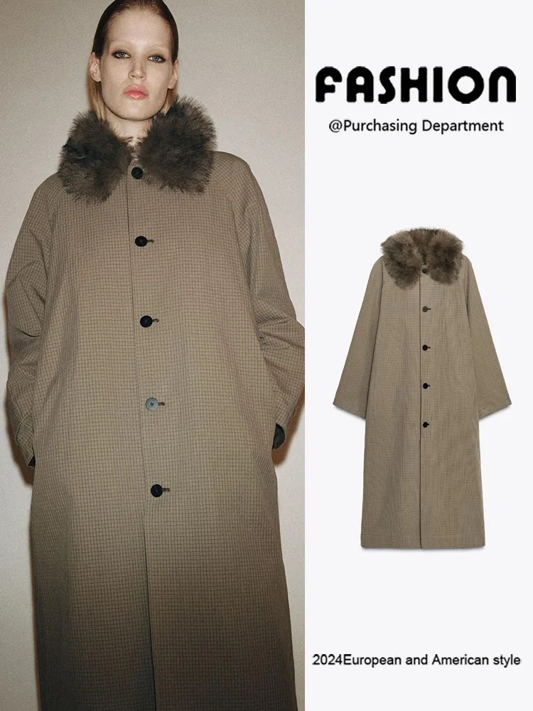 

Faionable Long Sve Artificial Fur Effect Coat New Winter 2025 Women's Versatile Ele Commute Sle Other 00% Material