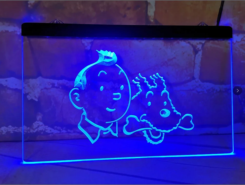 B-276-Tintin and Snowy Adventures Comic for custom neon sign for led sign board for led sign gaming led signs for wall