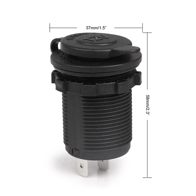 1 قطعة مقبس السجائر 12 فولت مقاوم للماء سيارة قارب دراجة نارية مآخذ السجائر قابس طاقة المخرج #1