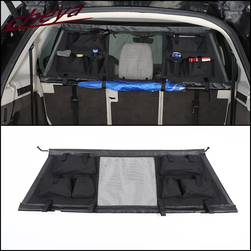 For Land Rover Discovery 5 LR5 2017+ Car Trunk Divider Web Cargo Barrier Net Pet Barrier Net Multi-Functional Tool Storage Pack