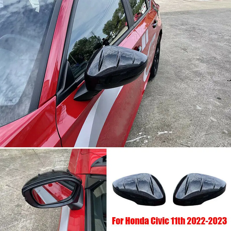 

For Honda Civic 11th Gen 2022 2023 Car ABS Side Door Rearview Mirror Caps Trim Rear View Mirror Cover Decoration Stickers