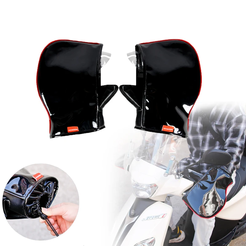 

Ярко-черный руль, осенние и зимние ветрозащитные теплые перчатки, теплые перчатки общего назначения для велосипеда, мотоцикла, скутера