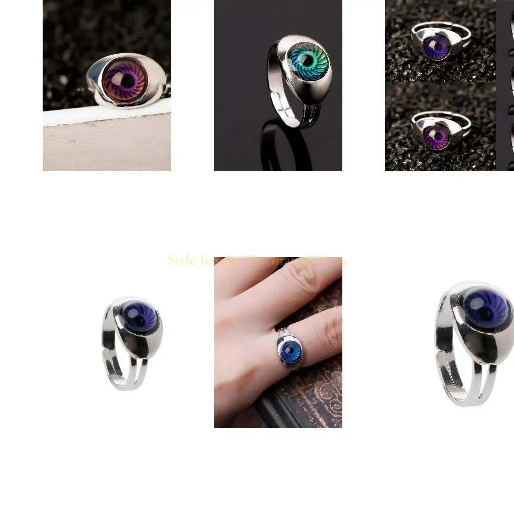 

D46E Изменение цвета настроение кольцо кольца волшебное глаз формы эмоции ощущение температуры кольца кольца