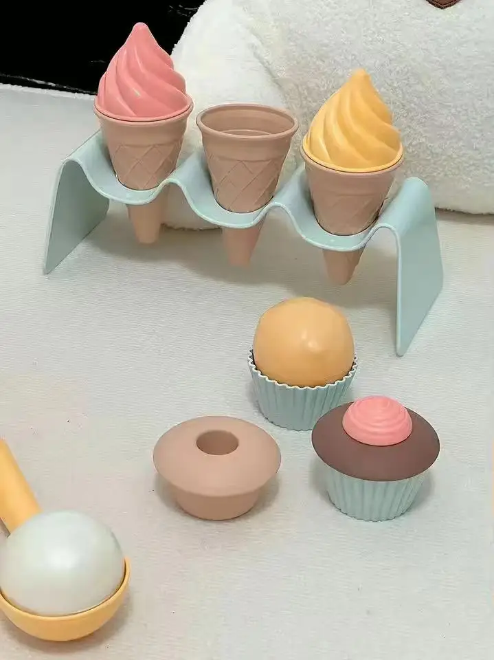 เด็กของเล่นชายหาดเล่นทรายฟางข้าวสาลีวัสดุไอศกรีมของเล่นขุดทรายเครื่องมือสิ่งแวดล้อม Nordic ลมกลางแจ้ง