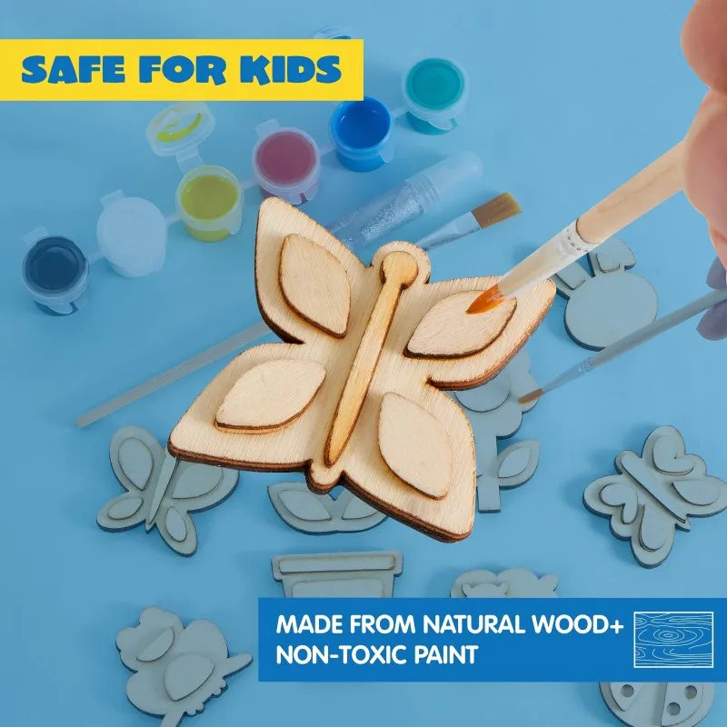 Pasen DIY Kit 12-delige houten koelkastmagneetset handwerk voor verjaardagsfeestjes decoratief schilderen unisex cadeau