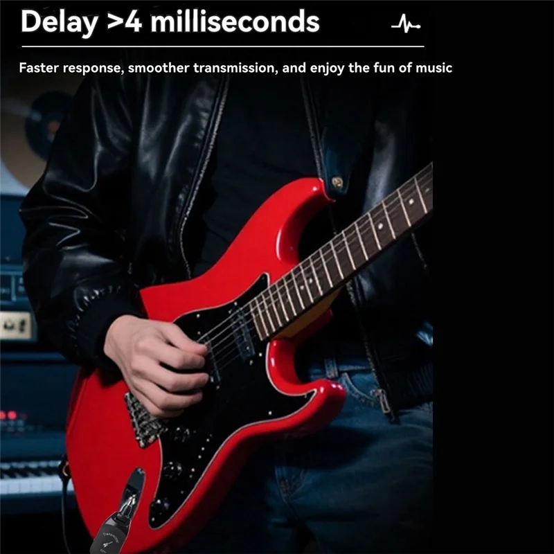 AS95-C01+ 일렉트릭 기타용 호환 충전식 무선 전송 시스템 기타 오디오 송신기 수신기 픽업