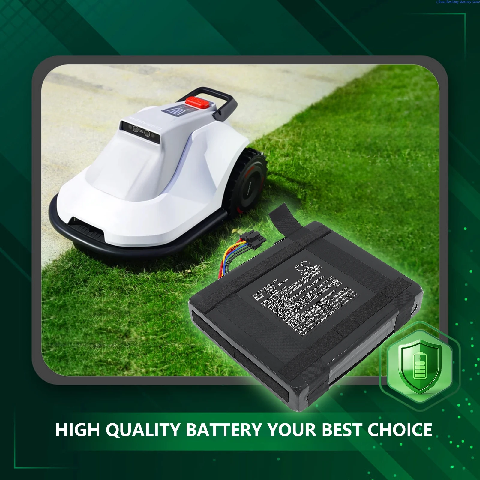 Cameron Sino 21.6V 5000mAh/6700mAh Replacement Lawn Mowers Battery C0914K9 C1276A8 for TerraMow S1200 V1000 S800 V600