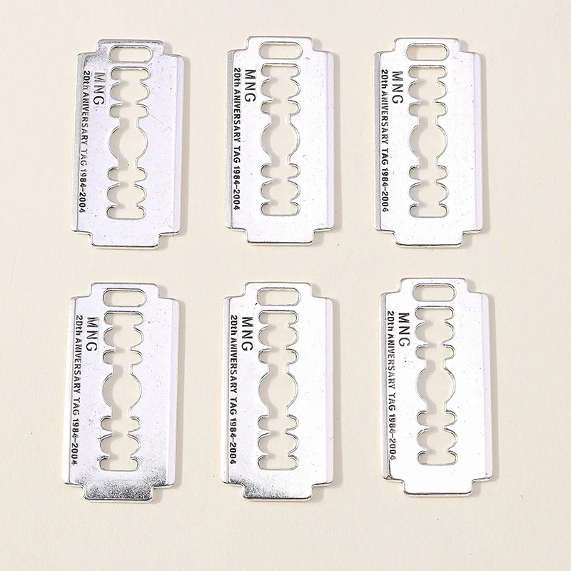 Leslie 10pcs 18*37mm Alloy Pendants Razor Blade Charm Connector for Jewelry Making Accessories diy Necklaces Bracelets Craft