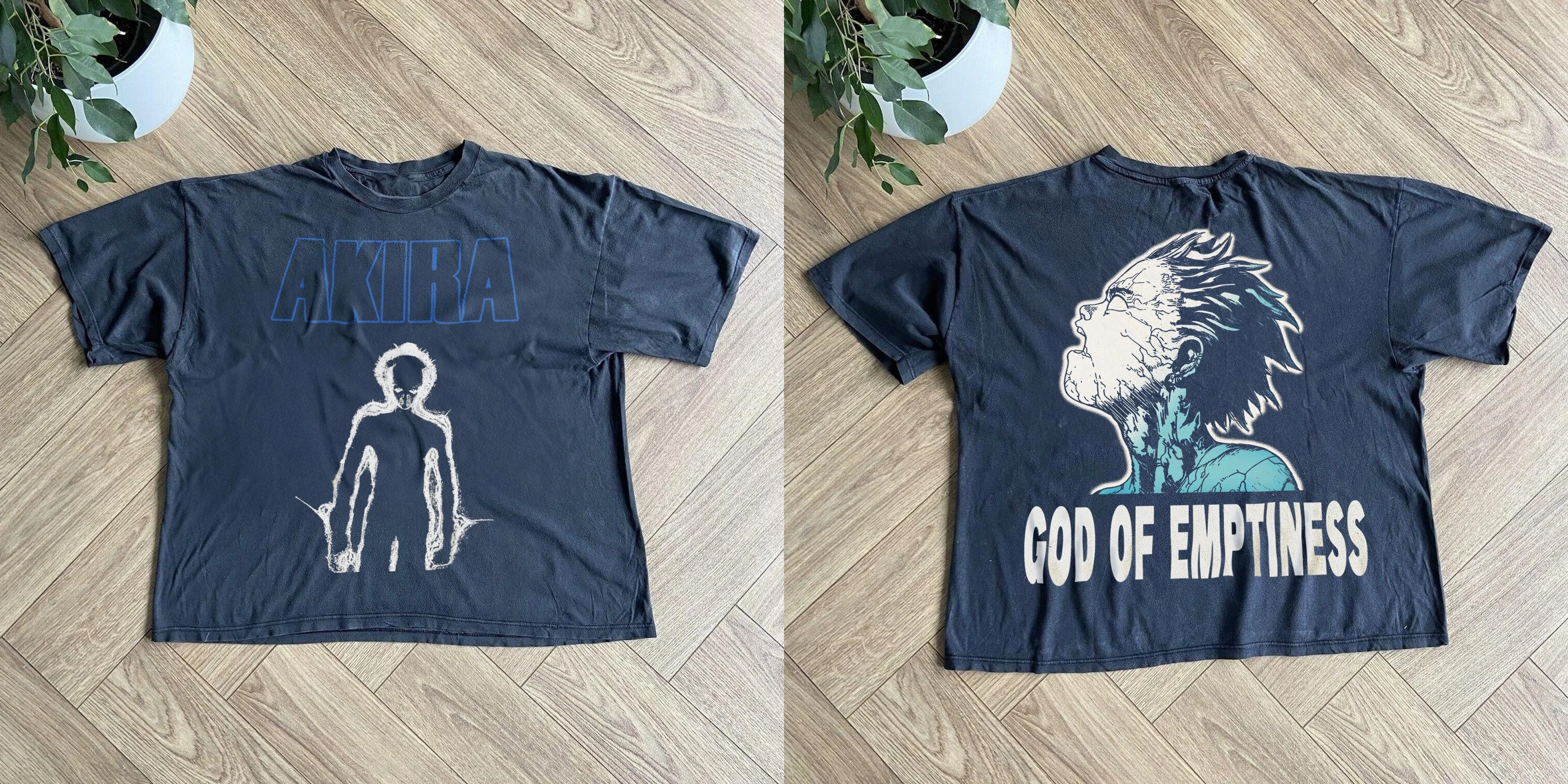 Akira Gott der Leere 93 Grafik-T-Shirt Baumwolle Herren Damen Vintage-Stil Streetwear T-Shirt – Detail 5