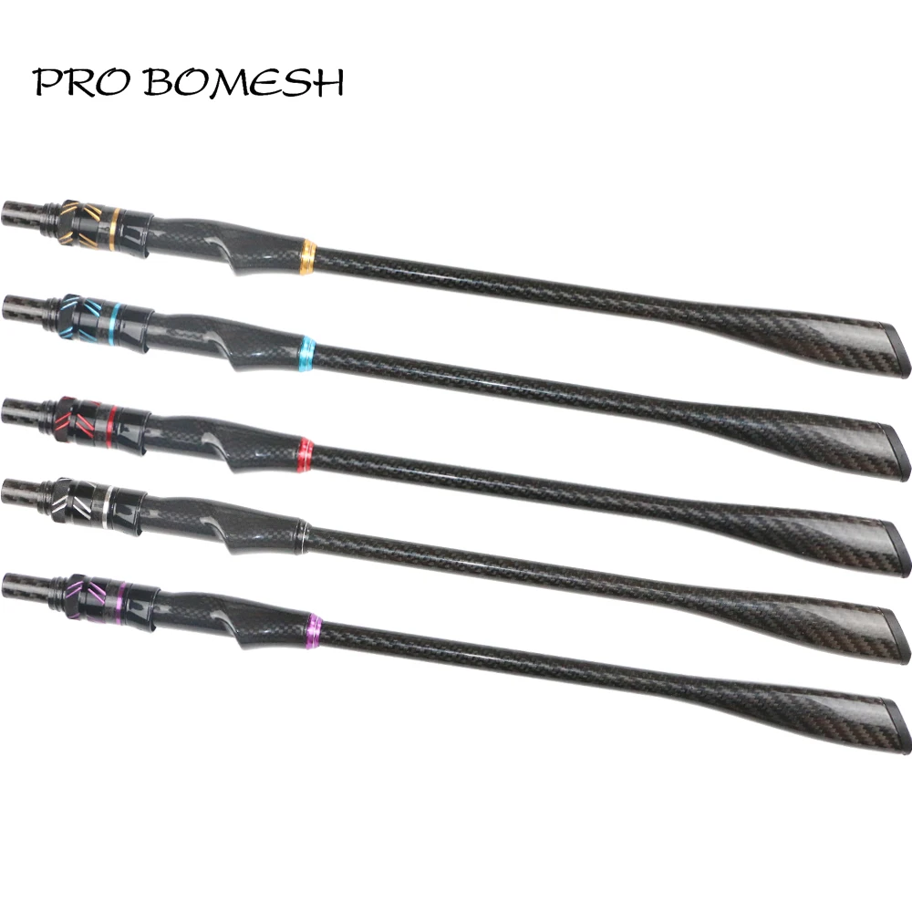 Pro Bomesh 1 Set 3K Twill Carbon Fiber Taper Grip Spinning Carbon Fiber Reel Seat Fuji Hood Handle Kit DIY Fishing Rod Accessory