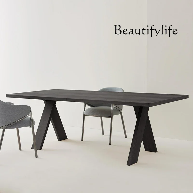 minimalist solid wood office long table designer desk long workbench negotiation rectangular conference table