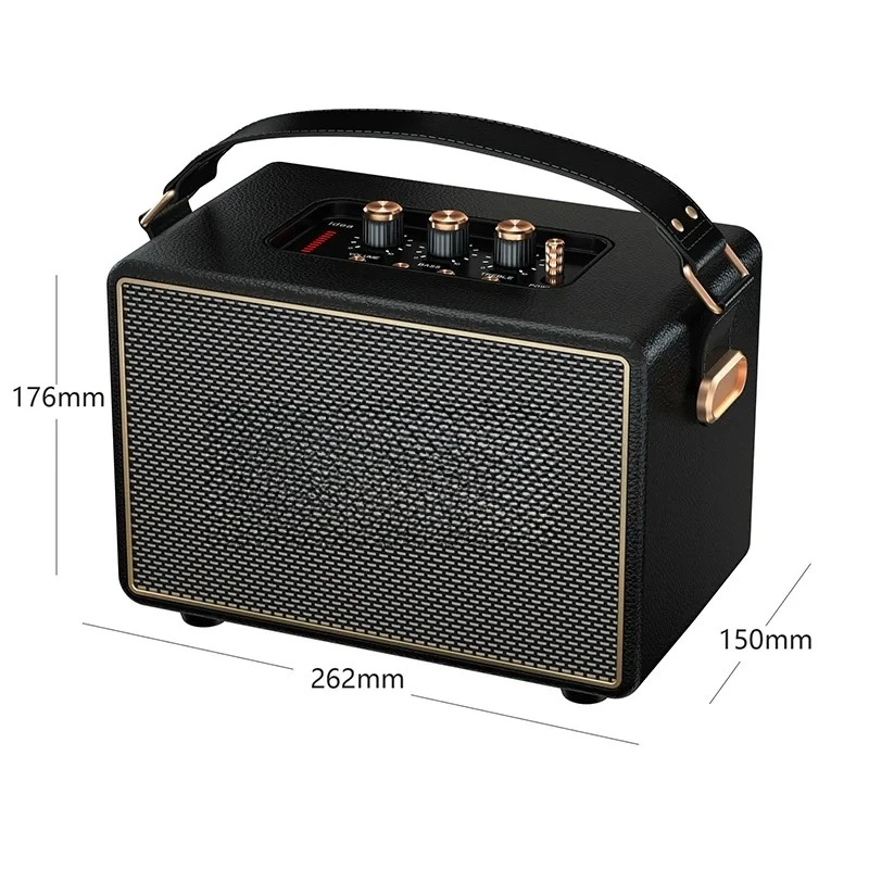 Lonzuer premium retro speaker luxury Portable Outdoor Party Wireless Bluetooth Speaker with handle