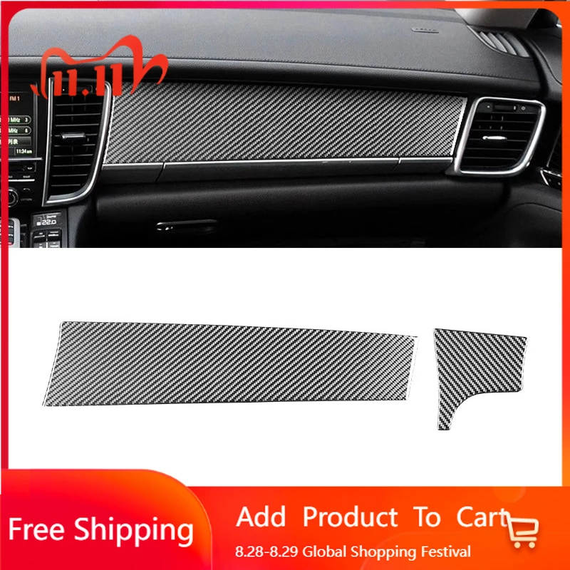 

Interior Stickers For Porsche Panamera 2010-2016 LHD RHD Carbon Fiber Car Instrument Panel Trim Strips Sticker Decoration Interi