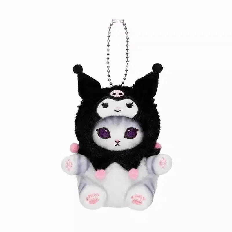 Cute Mofusand Shark Cat Sanrio Collaboration Plush Keychain Cute Cinnamoroll Pendant Kawaii Kuromi  Accessories Birthday Gift