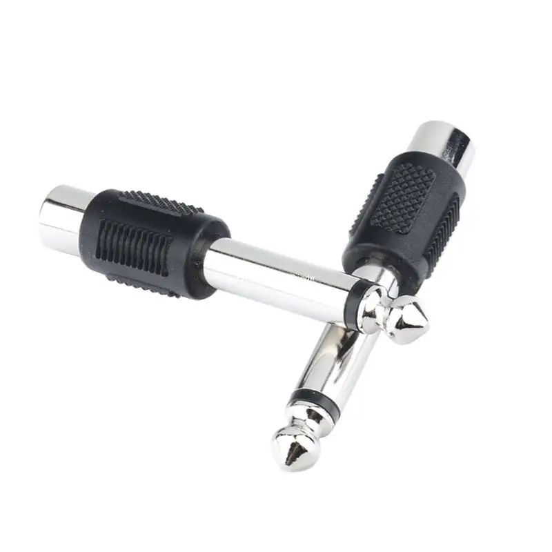 6.35mm 1/4 inch Male to RCA Female Adapter for Guitar Amplifier Headphone Dropship