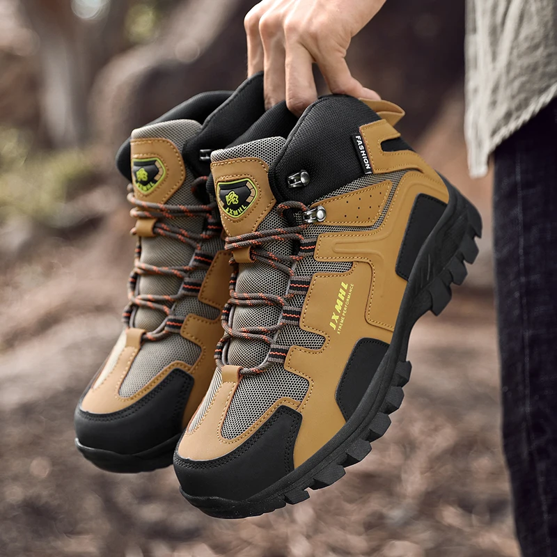 

Couple Hiking Shoes Men Mountain Climbing Trekking Boots Women Non-slip Outdoor Work Ankle Boots Unisex Walking High top Boots
