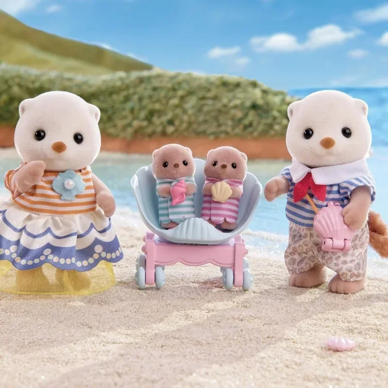 Forest Family Sea Otter Family Set A Et Anime Girl Pvc Figures Toy Figurine Room Decoration Birthday Gift Toys