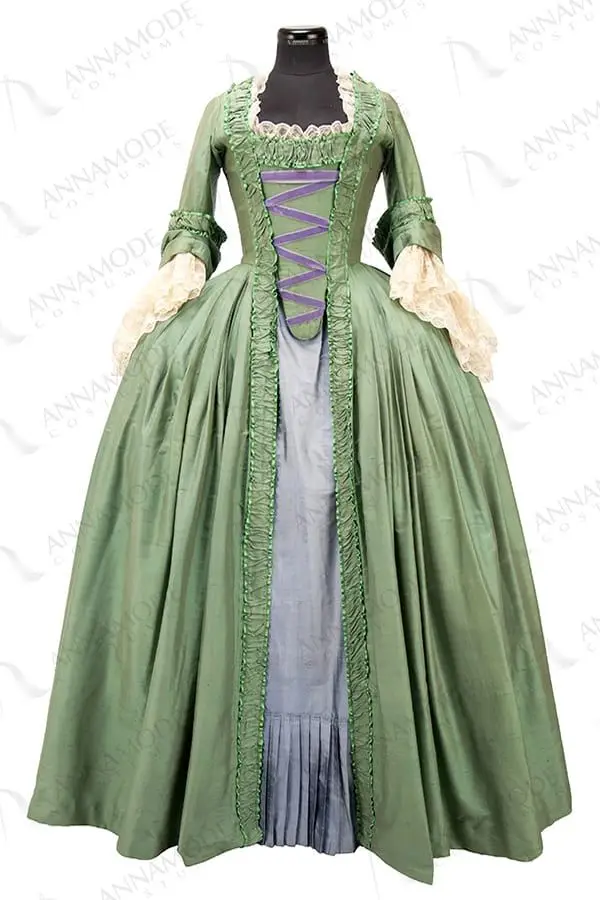 1750s Baroque Rococo Green Ball Gown Princess Evening Dress Retro French Queen Dress Marie Antoinette Costume