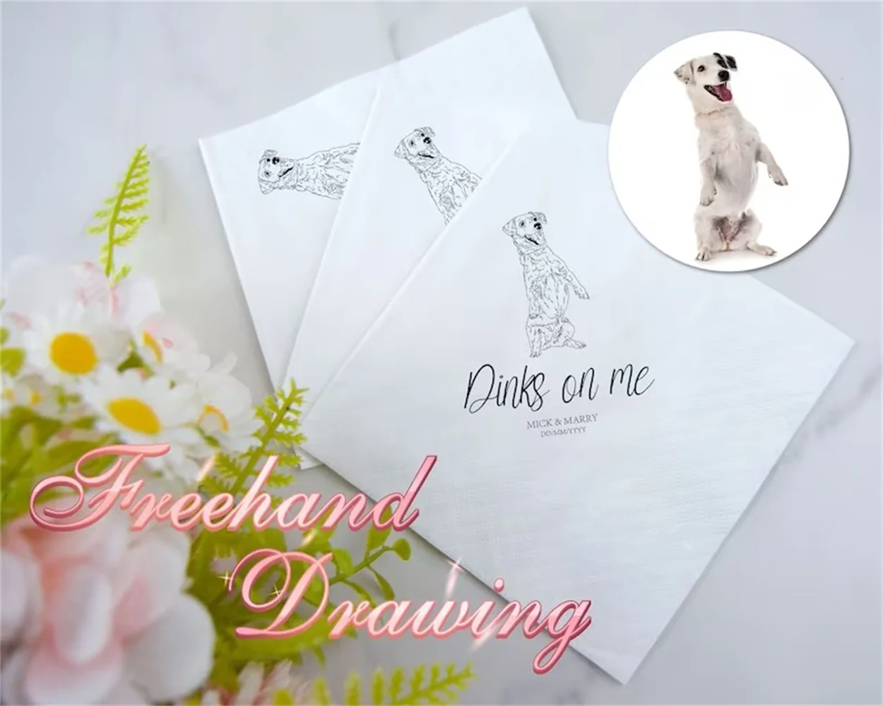 50pcs Personalized Orcutt Art New Store! Established Dog Napkins Seller