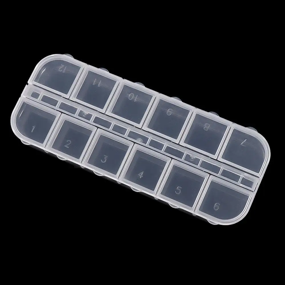 Boîte de rangement transparente pour accessoires de manucure, boucles d'oreilles en strass, organisateur de bijoux, Nail Art, boîte de rangement pour strass, étui vide