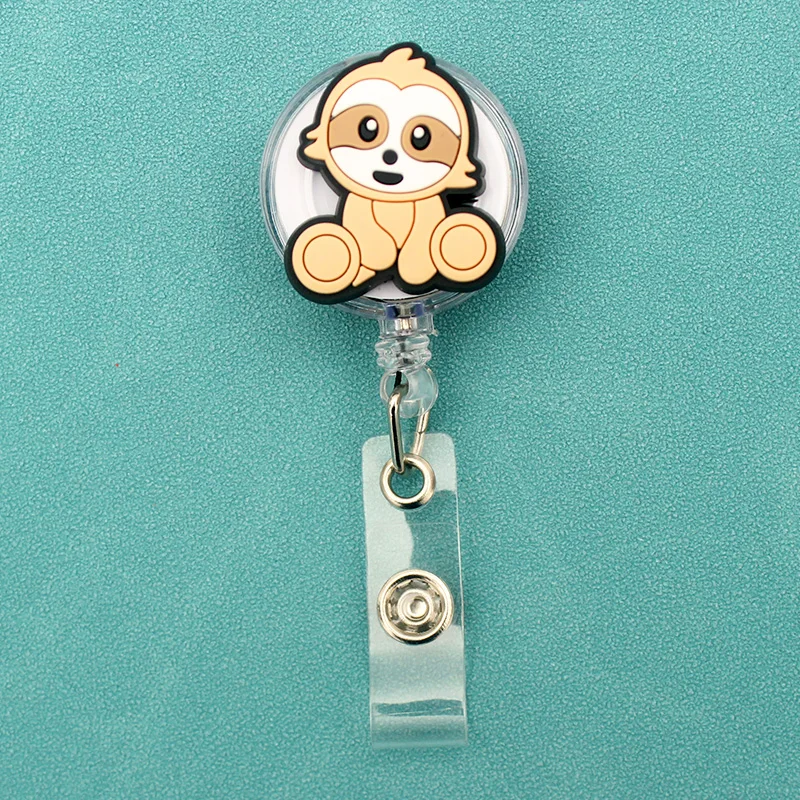 Cute Forest Animal Style Badge Reel Nurse Workers Enfermera ID Holder Girl Boy Retractable Name Card Holder Accessory