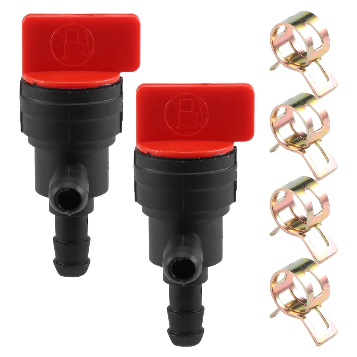 2PCS 1/4 inch 90 Degree Fuel Shut Off Valve for Briggs & Stratton 698181 494539 697944 Tecumseh 35857