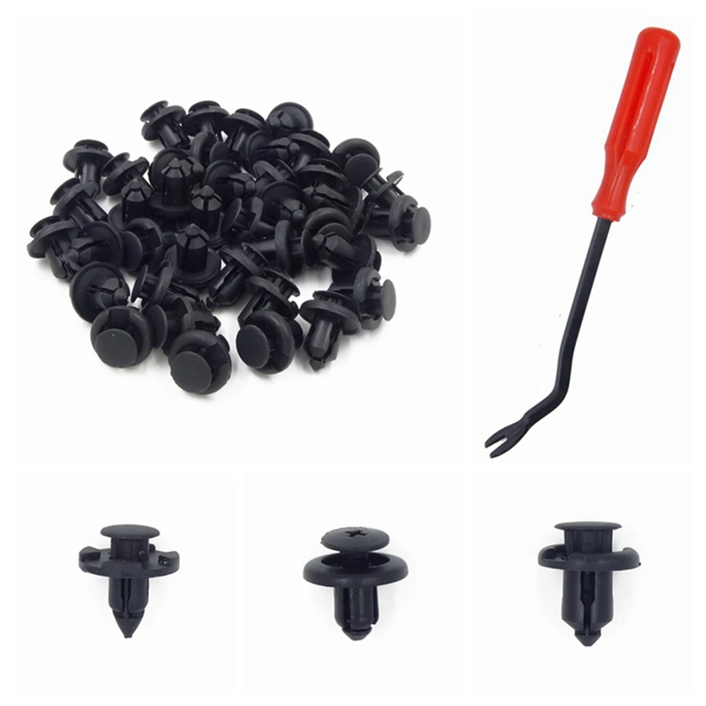 

100PCS 7mm 8mm 10mm Plastic Fender Clips Body Rivets Clip Car Door Clip Panel Audio Dashboard Dismantle Kits Installer Pry Tool