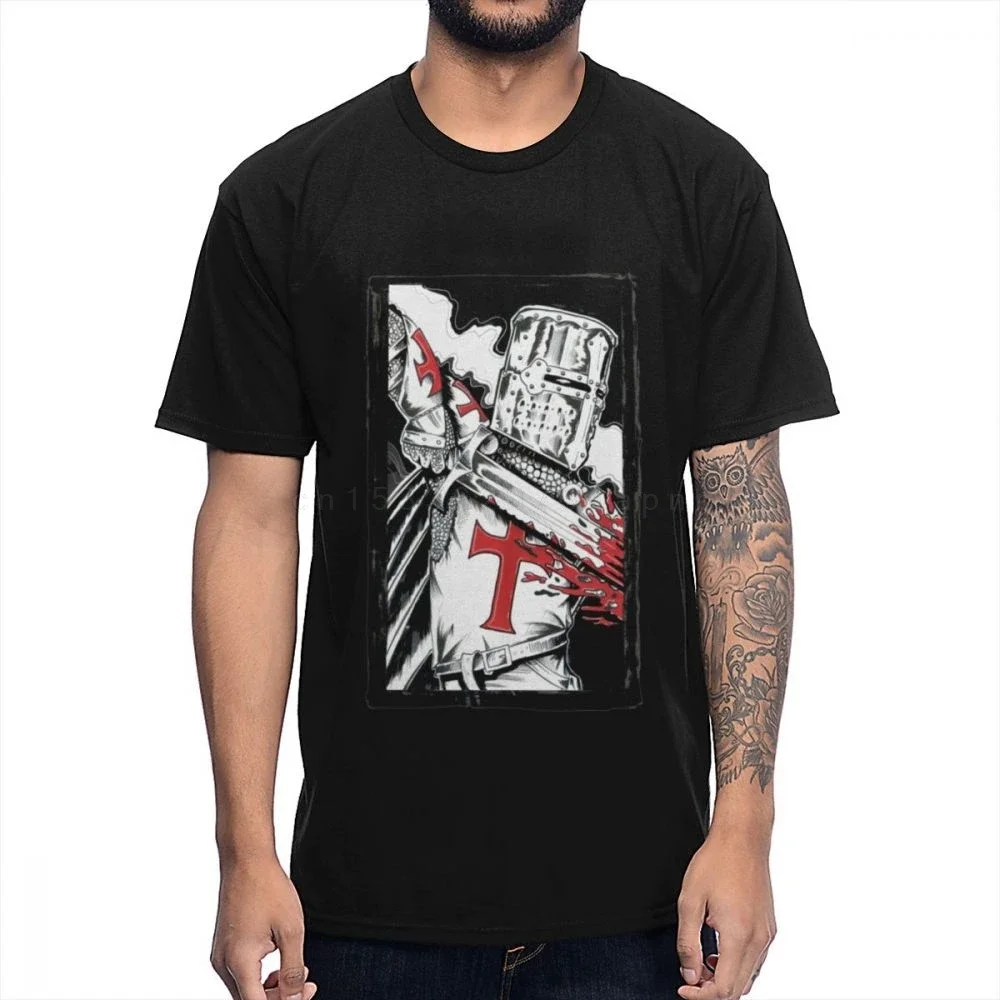 Knights Templar God wills it Knightfall Crades De Vult T Shirt For Male  Style Tee Shirt O-neck S-6XL Casual T-shirt