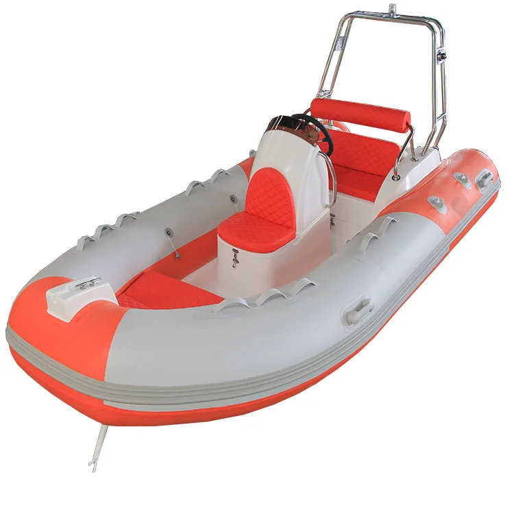 PVC & Hypalon Double Hull Rigid Inflatable Fiberglass Hull Rib 390 Boat Luxury Fishing Rowing Boat CE Certification