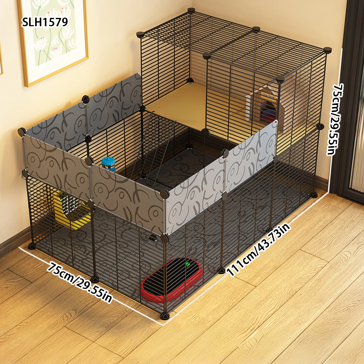 Gabbia Modulare Criptata per Piccoli Animali Domestici, Gabbia per Scoiattoli, Gabbia per Gerbilli, Gabbia per Conigli Piccoli, Gabbia a Doppio Strato per Criceti Tipo Villa