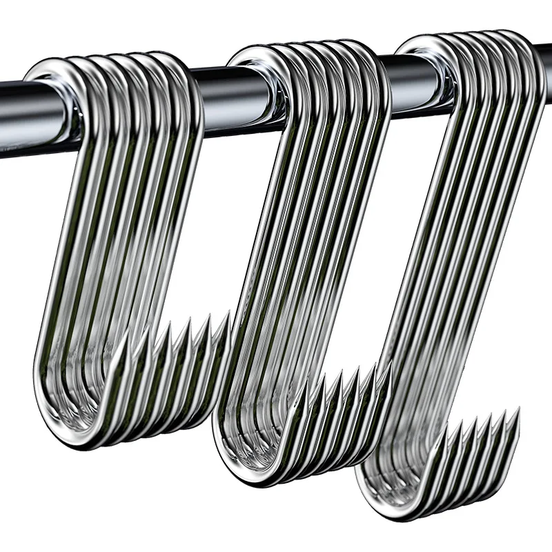 Gancho en S de acero inoxidable con punta puntiaguda, gancho para colgar carne, herramienta de cocina para el hogar, gancho para carne, gancho para colgar, ganchos de cocina, suministros de cocina
