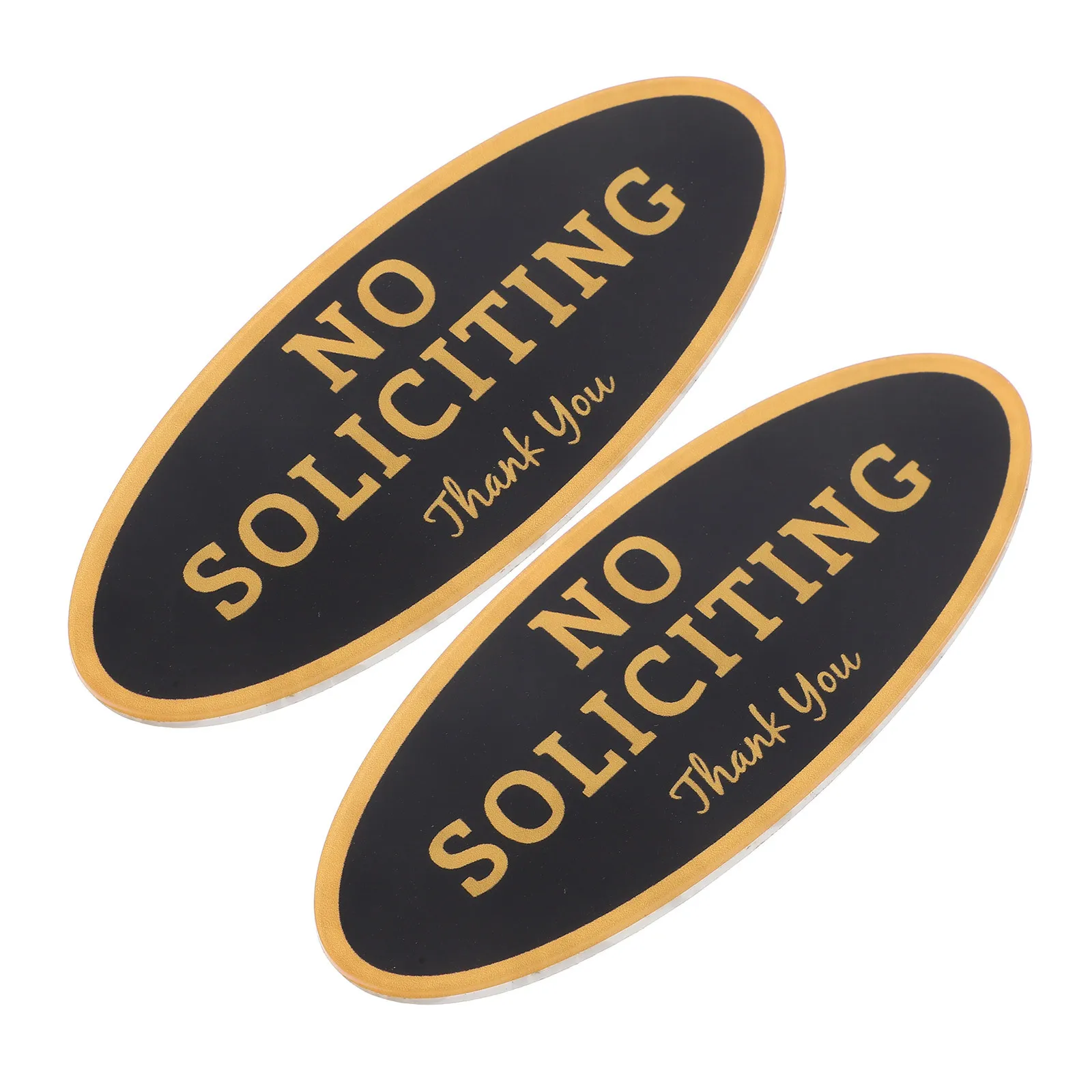 

2Pcs No Soliciting Sign Vibrant Text Acrylic Weatherproof Front Door Office No Solicitors Sticker Office Door Sign