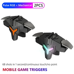 1/2pcs RGB A1 Mobile Gaming Trigger Professional 4 Finger Game Controller Gaming Aim Shooting Triggers Joystick for Mobile Phone