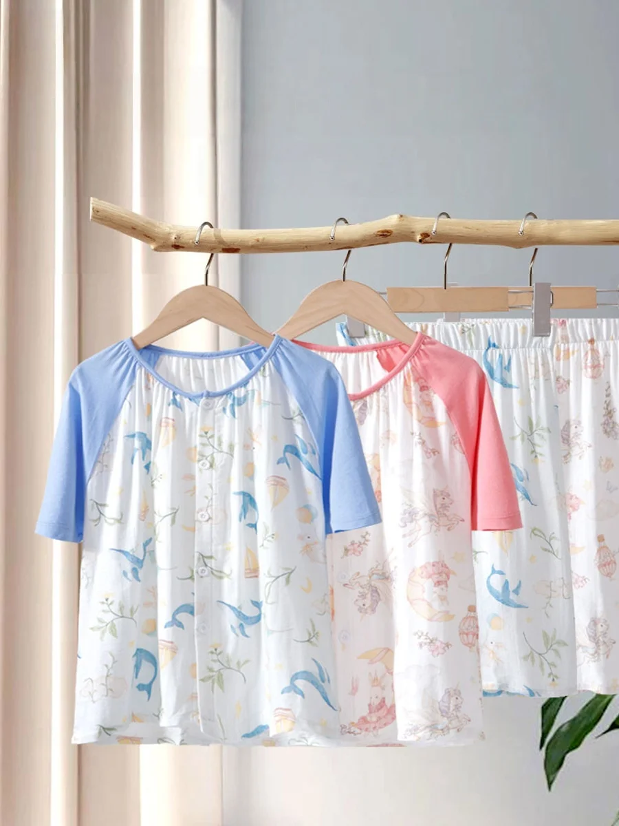 Animal Cartoon Printed Children's Pajamas Sets Lightweight And Breathable Girls' T-shirt Soft And Skin Friendly Boys' Pants
