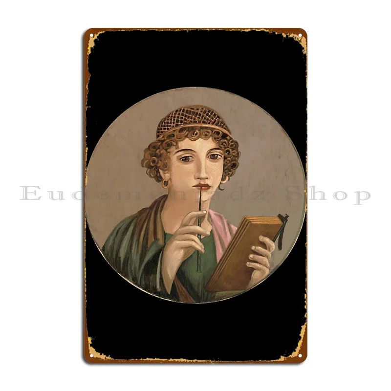 Sappho Fresco Pompeii Metal Sign Design Designing Cinema Club Cinema Tin Sign Poster