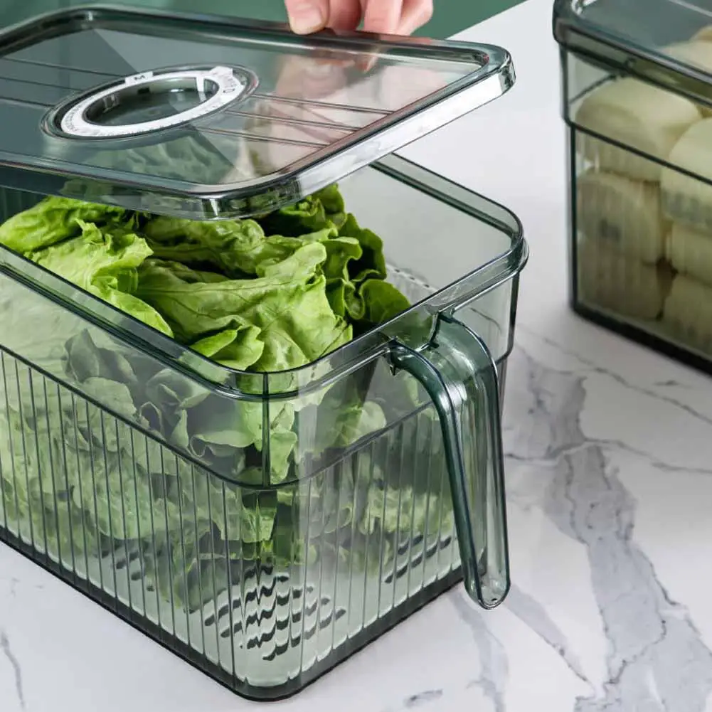 New Refrigerator Organizer Bin Food Fridge Storage Box Clear Fridge Containers Freezer Pantry Cabinet Kitchen Organizer