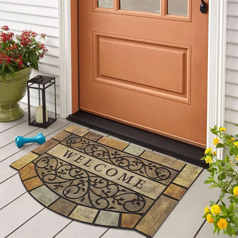 

Entrance Door Mat European Retro Welcome Carpet Home Garden Courtyard Decoration Doormat Dust-proof Rugs Outside The House Doors