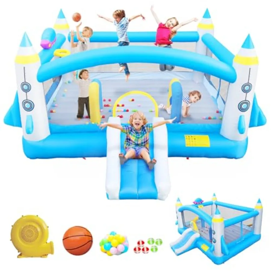 

Multifunctional Inflatable Bouncer for with Blower - 198 x 180 Play Area - 96 Tall - Outdoor Family Fun