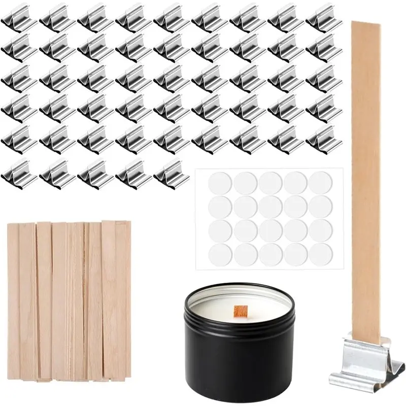 

Деревянные фитили для свечей L60A, 150 шт., утолщенные, для изготовления свечей, с металлическими креплениями