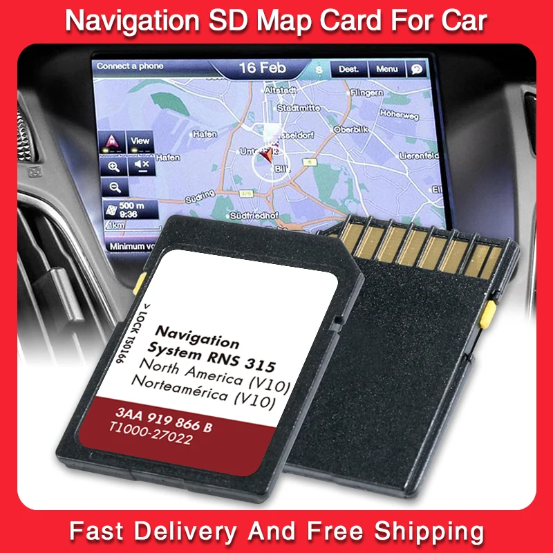 

for VW CC GTI EOS Passat Beetle Golf Jetta Navigation RNS 315 V10 Sat Navi SD Card Upgrade 3AA 919 866 B North America map 2018