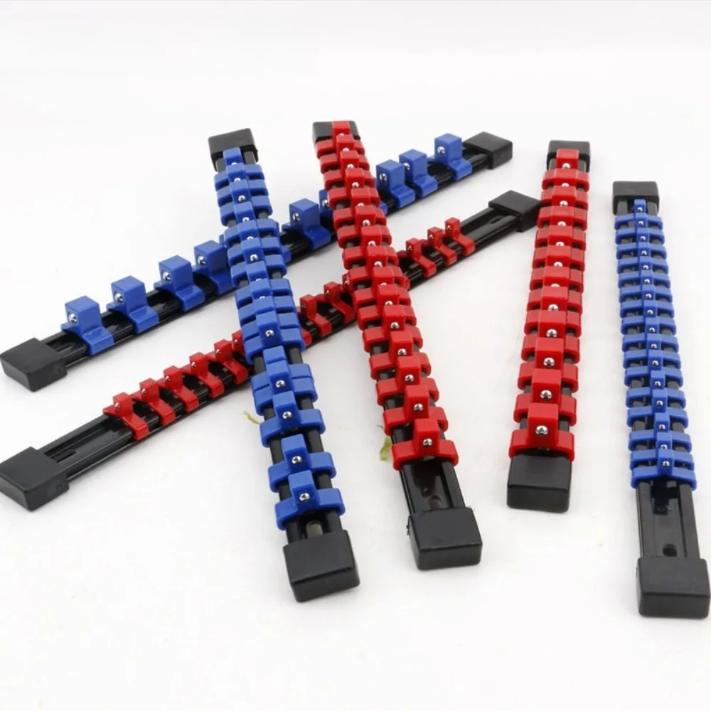 1/4 3/8 1/2 ABS Socket Organizer Holder Trays Universal Hex Socket Bit Storage Rack Sliding Stand Sleeve Rail Rack Tool
