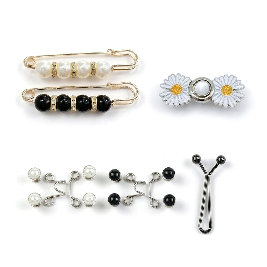 No-Sew Clothing Alteration 4-Piece Waist-Tightening Set: Waist-Tightening Clips, Tightening Clips, Waist-Tightening Tool, Button