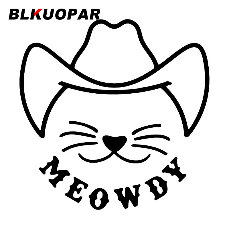 BLKUOPAR Cowboy Smiling Cat Car Stickers Fashion Animal Decal Occlusion Scratch Die Cut Motorcycle Bumper Car Goods