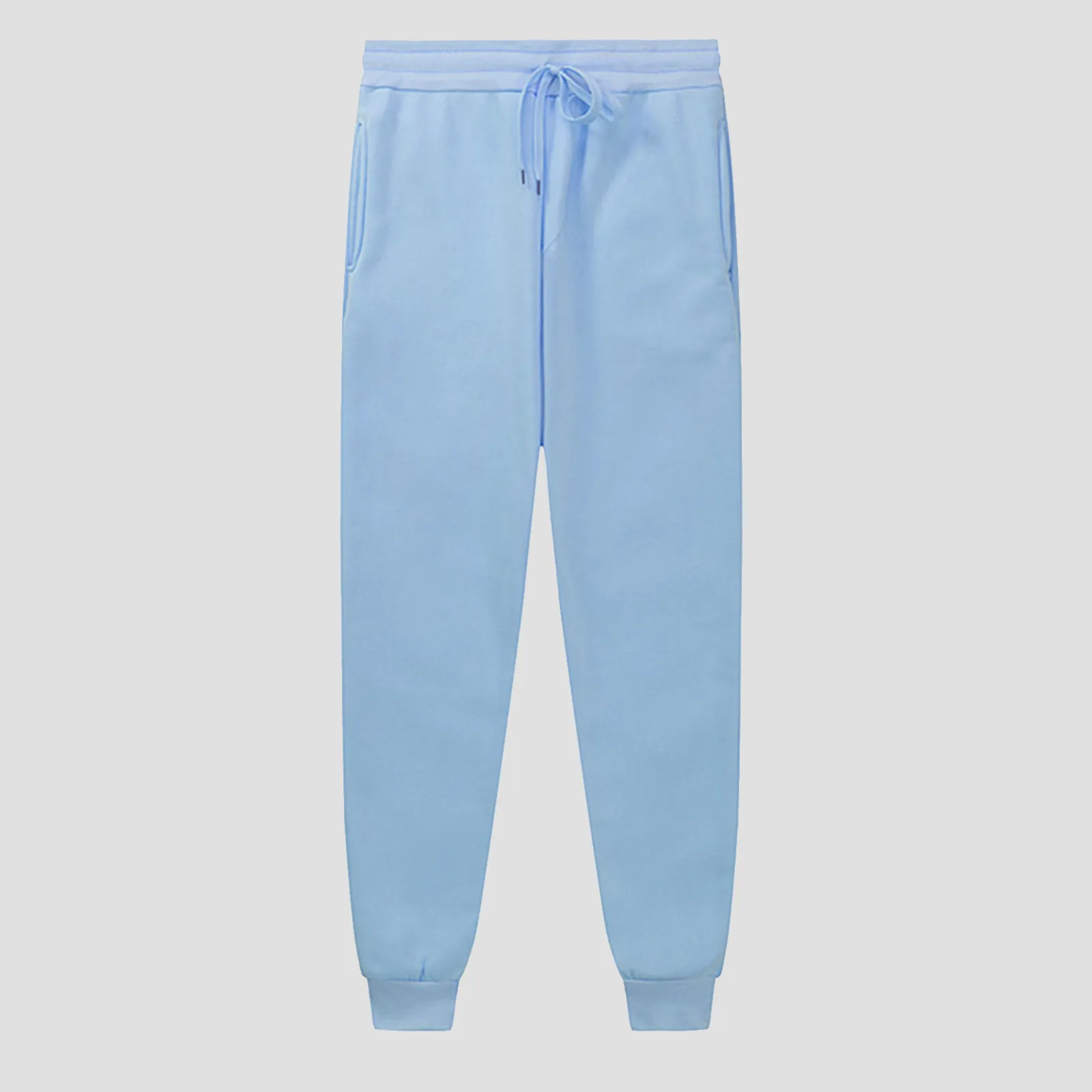 Calça casual de lã de cintura alta feminina, calça esportiva quente, tudo em um simples, monocromática, outono e inverno