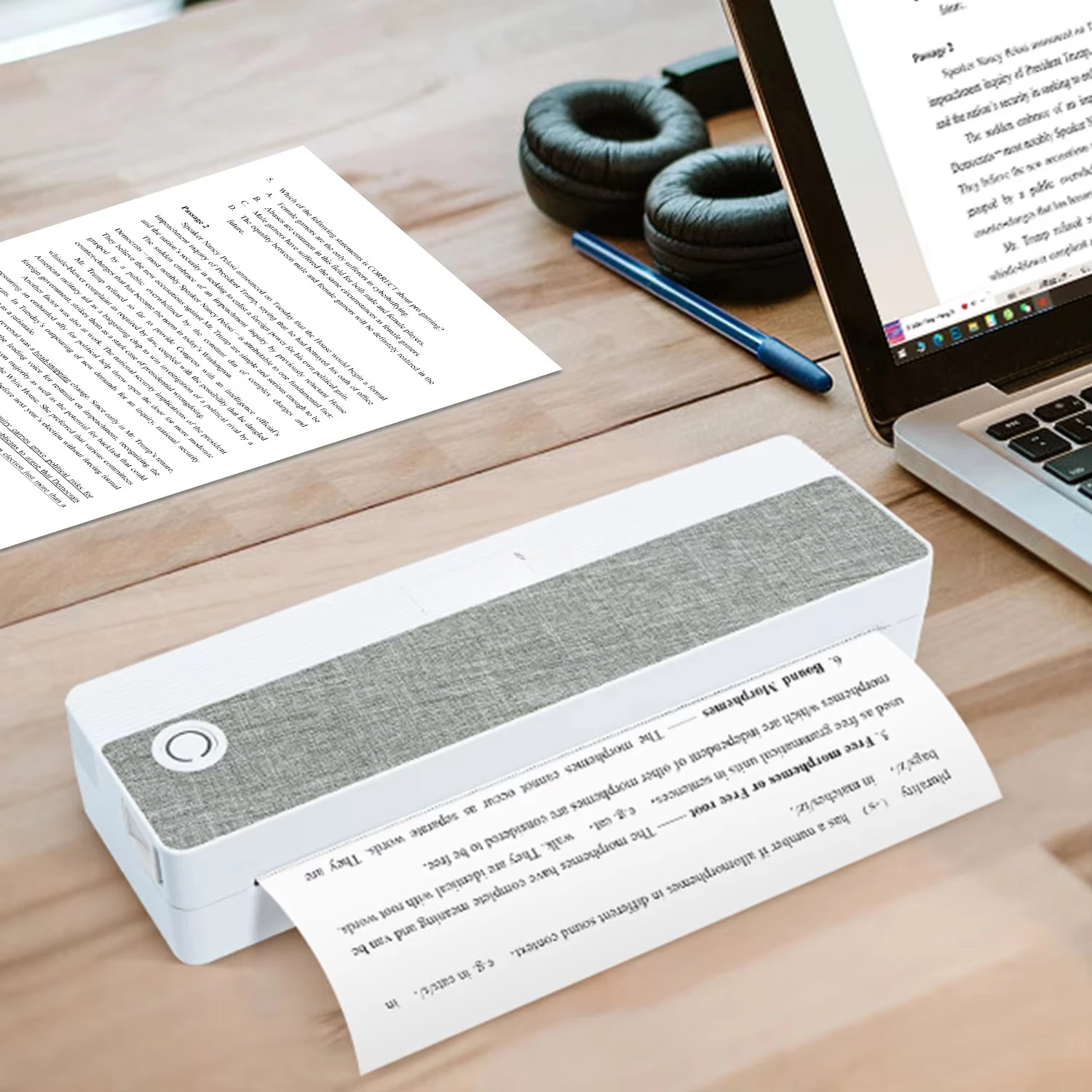 Portable A4 Document Printer Best Mini Size for Travel Meetings No Ribbon Stock Available