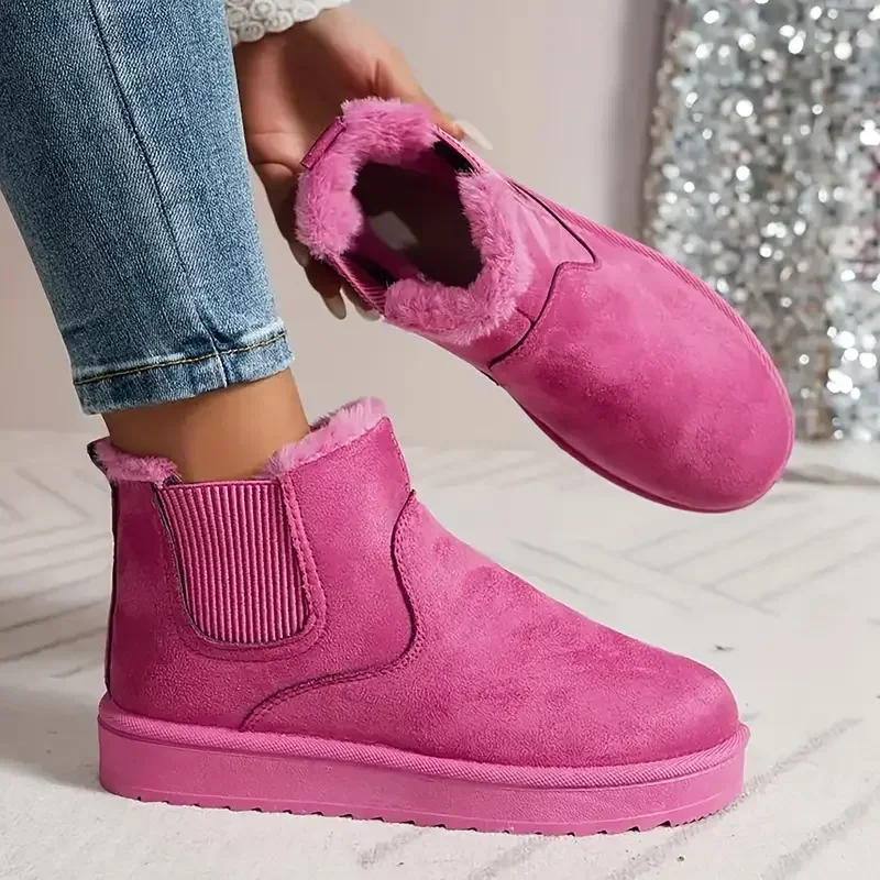 Winter Women Ankle Boots Comfortable Faux Fur Short Snow Boots Anti-slip Cozy Outdoor Platform Designer Shoes Zapatos De Mujer