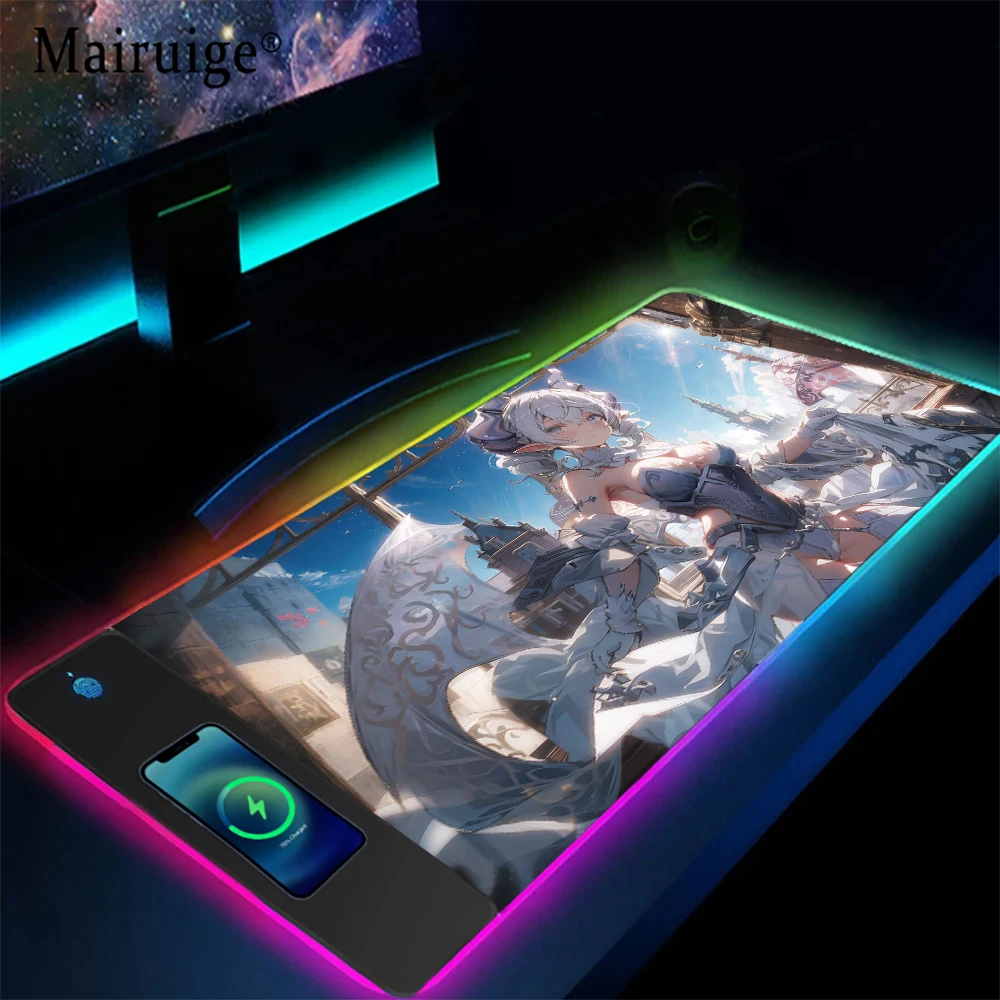 

Mouse Pad Xxl Wireless Charging Playmat Labrynth of The Silver Castle Pc Accessories Home Office Carpet Mousepad Kawaii Table