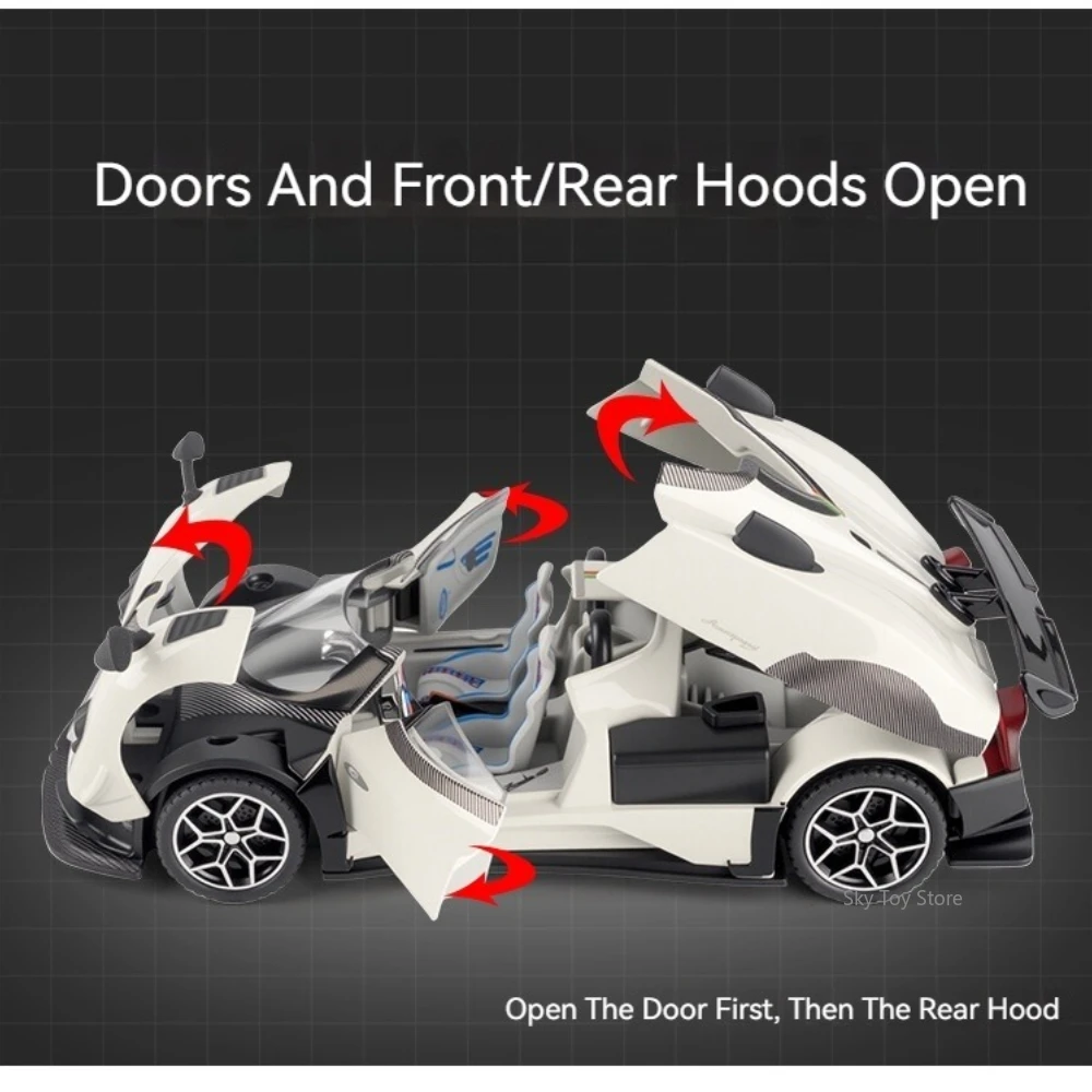 1:32 PAGANI Zonda HP Huayra BC Legierung Modell Spielzeug Diecast Auto Türen Geöffnet Sound Licht Zurückziehen Sport Auto Kinder Geburtstag Geschenke
