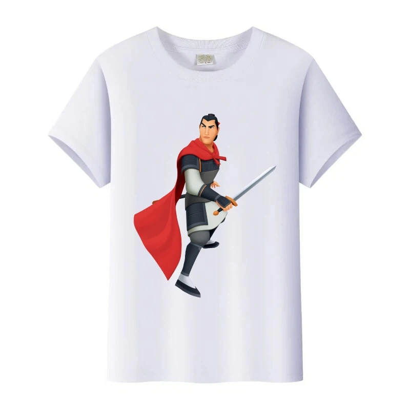 أزياء ديزني مولان الرسومات تي شيرت الهيب هوب الرجال بلايز المرأة فضفاض التي شيرت 2026 الصيف الأسرة البلوزات الأطفال قصيرة الأكمام تيز #1