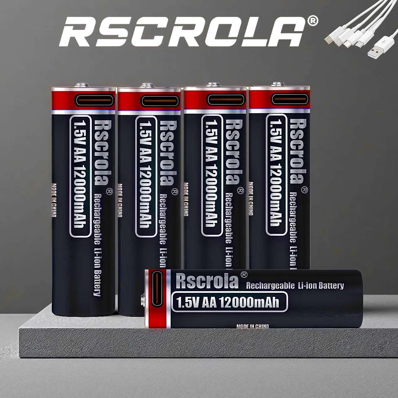 

New 1.5V AA 12000mAh USB Type-C Rechargeable Lithium Battery for Hunting Camera Remote Control Mouse Smart Door Lock Microphone